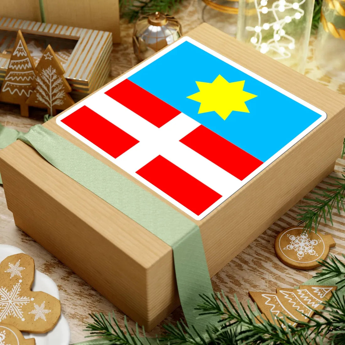 Flag of Pochaiv (Ukraine) STICKER Vinyl Kiss-Cut Decal - The Sticker Space