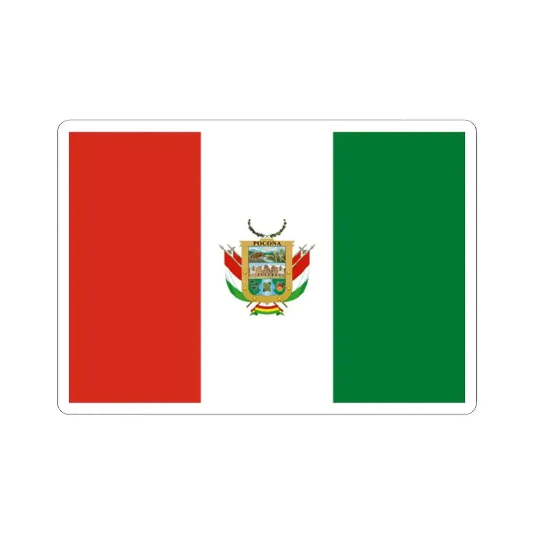 Flag of Pocona Bolivia (Bolivia) STICKER Vinyl Kiss-Cut Decal 2 Inch White - The Sticker Space