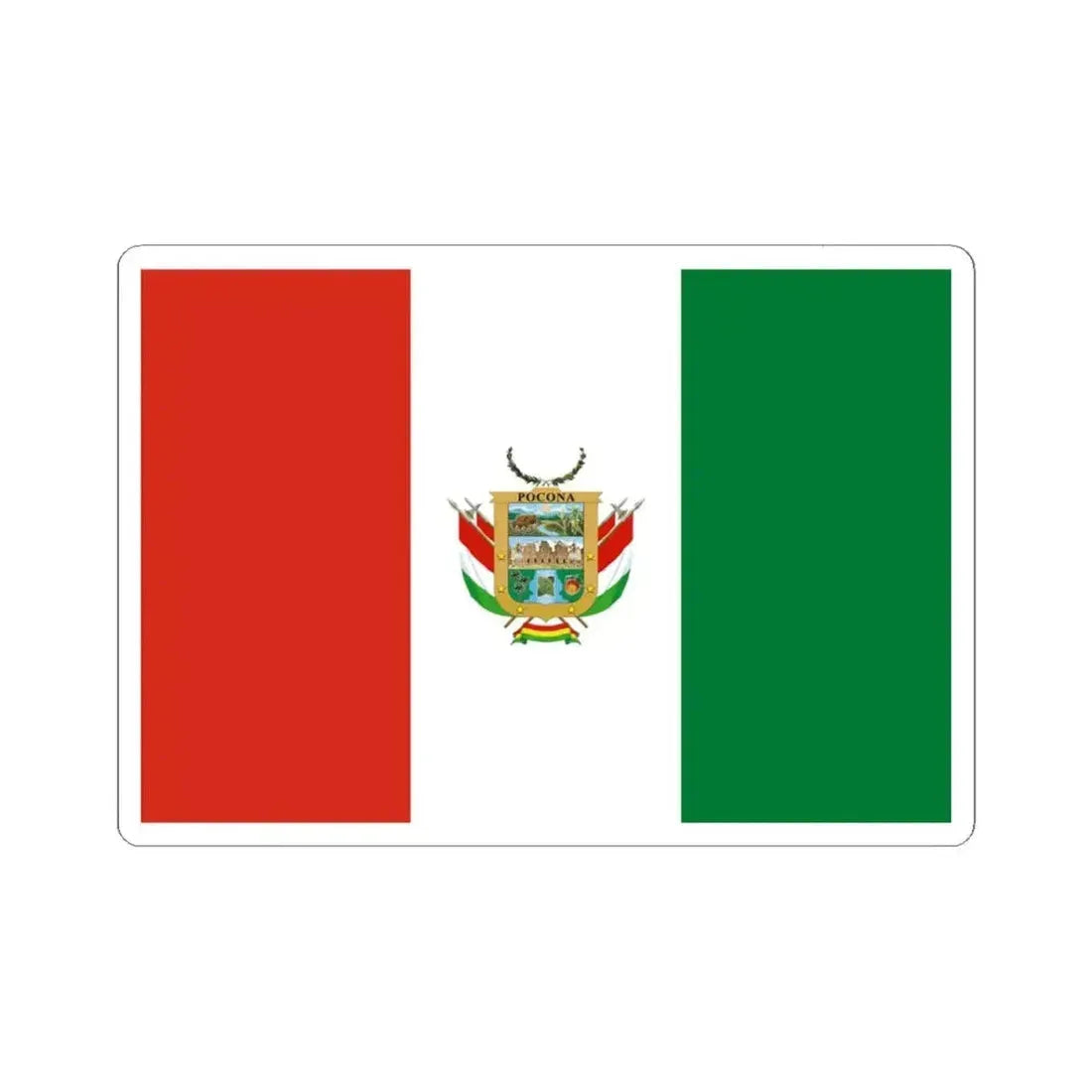 Flag of Pocona Bolivia (Bolivia) STICKER Vinyl Kiss-Cut Decal 3 Inch White - The Sticker Space