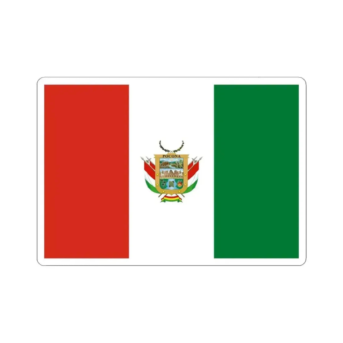 Flag of Pocona Bolivia (Bolivia) STICKER Vinyl Kiss-Cut Decal 4 Inch White - The Sticker Space
