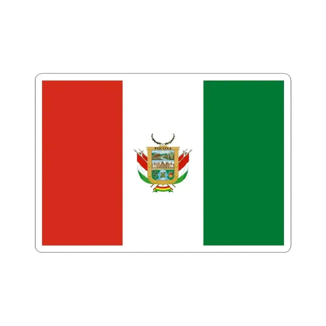 Flag of Pocona Bolivia (Bolivia) STICKER Vinyl Kiss-Cut Decal 6 Inch White - The Sticker Space