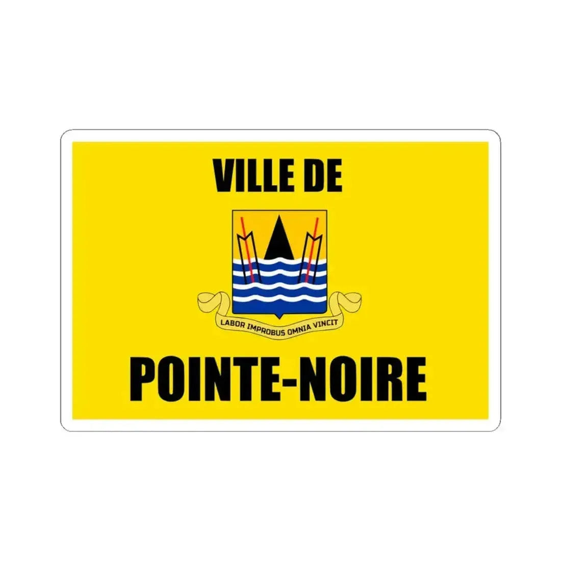 Flag of Pointe-Noire Congo (Congo) STICKER Vinyl Kiss-Cut Decal 4 Inch White - The Sticker Space