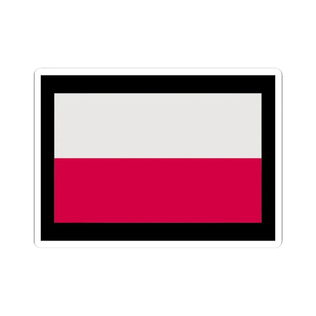 Flag of Poland-black bg (Poland) STICKER Vinyl Kiss-Cut Decal 2 Inch White - The Sticker Space