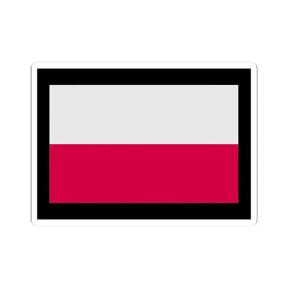 Flag of Poland-black bg (Poland) STICKER Vinyl Kiss-Cut Decal 2 Inch White - The Sticker Space