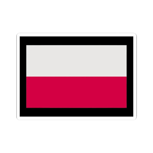 Flag of Poland-black bg (Poland) STICKER Vinyl Kiss-Cut Decal 2 Inch White - The Sticker Space