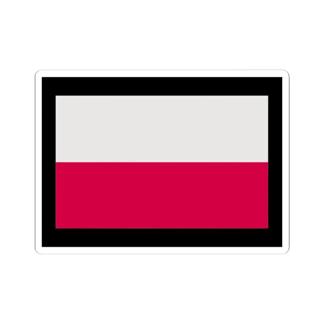 Flag of Poland-black bg (Poland) STICKER Vinyl Kiss-Cut Decal 3 Inch White - The Sticker Space
