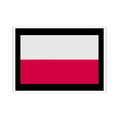 Flag of Poland-black bg (Poland) STICKER Vinyl Kiss-Cut Decal 3 Inch White - The Sticker Space