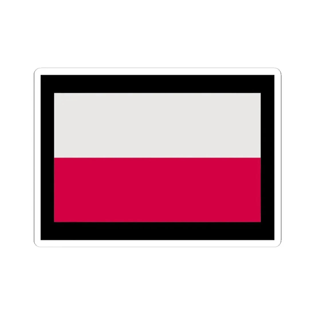 Flag of Poland-black bg (Poland) STICKER Vinyl Kiss-Cut Decal 4 Inch White - The Sticker Space