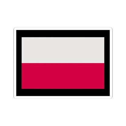 Flag of Poland-black bg (Poland) STICKER Vinyl Kiss-Cut Decal 4 Inch White - The Sticker Space