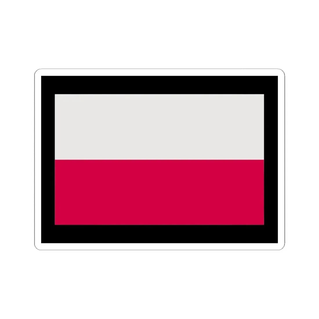 Flag of Poland-black bg (Poland) STICKER Vinyl Kiss-Cut Decal 6 Inch White - The Sticker Space