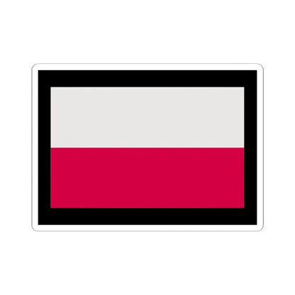 Flag of Poland-black bg (Poland) STICKER Vinyl Kiss-Cut Decal 6 Inch White - The Sticker Space
