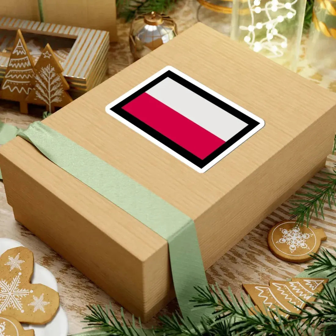 Flag of Poland-black bg (Poland) STICKER Vinyl Kiss-Cut Decal - The Sticker Space