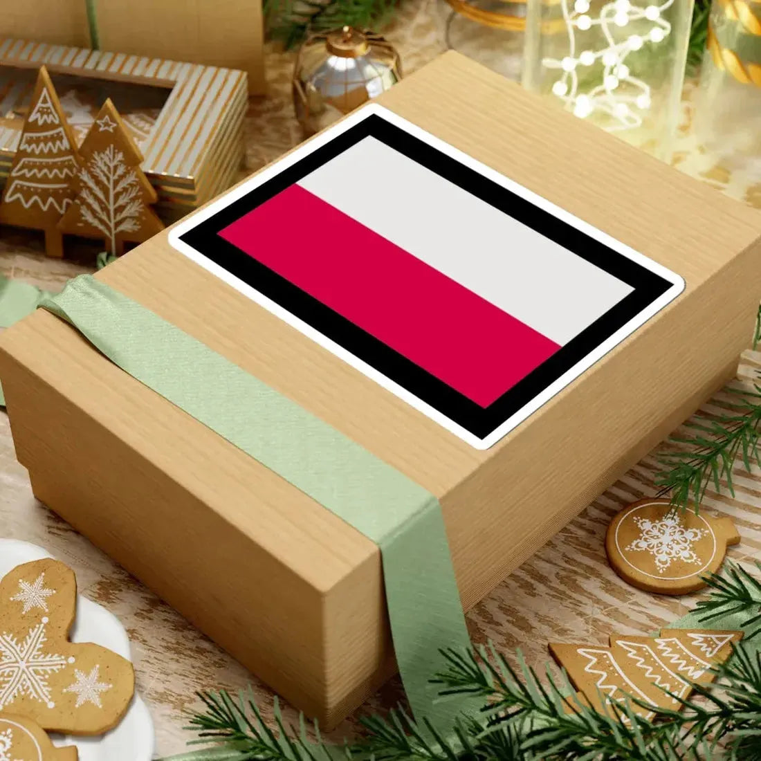 Flag of Poland-black bg (Poland) STICKER Vinyl Kiss-Cut Decal - The Sticker Space