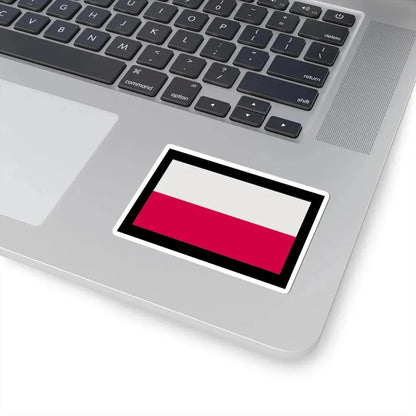 Flag of Poland-black bg (Poland) STICKER Vinyl Kiss-Cut Decal - The Sticker Space