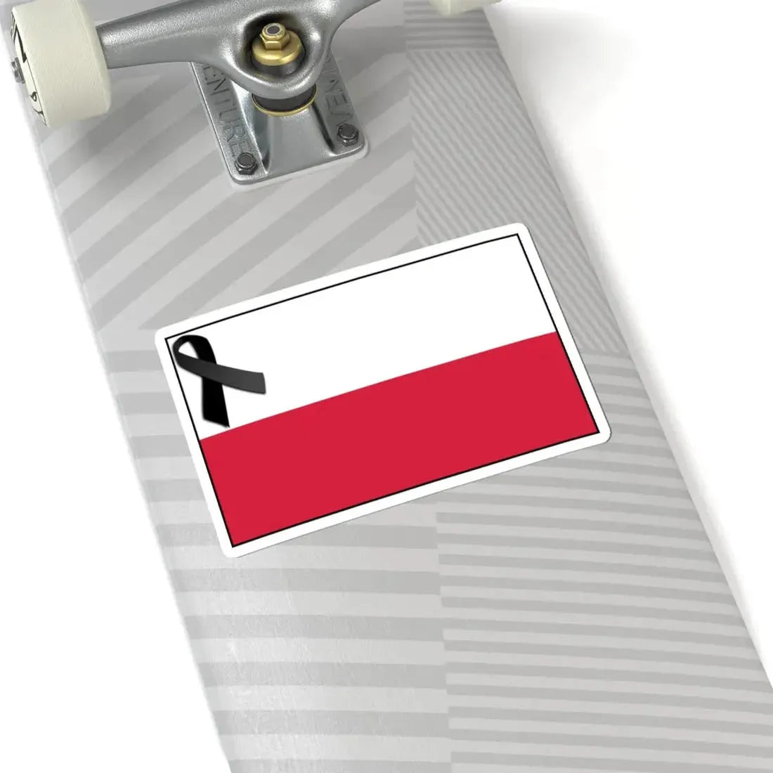 Flag of Poland bordered with black ribbon (Poland) STICKER Vinyl Kiss-Cut Decal - The Sticker Space