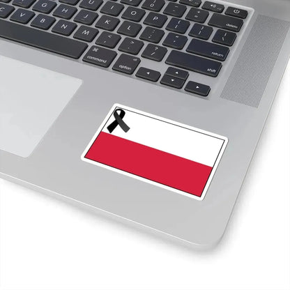 Flag of Poland bordered with black ribbon (Poland) STICKER Vinyl Kiss-Cut Decal - The Sticker Space