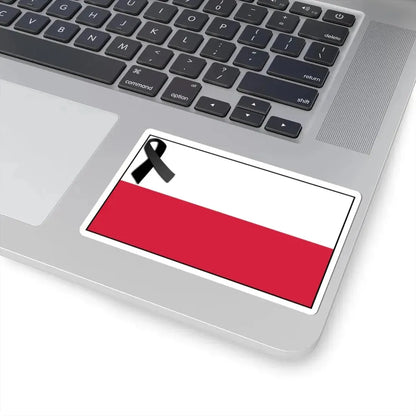 Flag of Poland bordered with black ribbon (Poland) STICKER Vinyl Kiss-Cut Decal - The Sticker Space