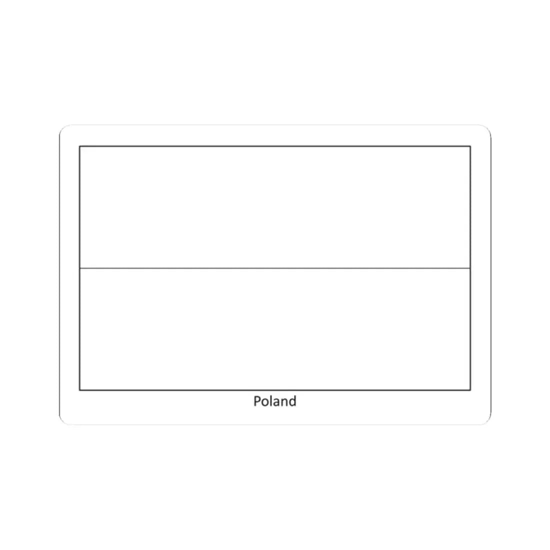 Flag of Poland colouring page (Poland) STICKER Vinyl Kiss-Cut Decal 2 Inch White - The Sticker Space