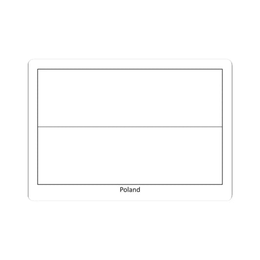 Flag of Poland colouring page (Poland) STICKER Vinyl Kiss-Cut Decal 2 Inch White - The Sticker Space