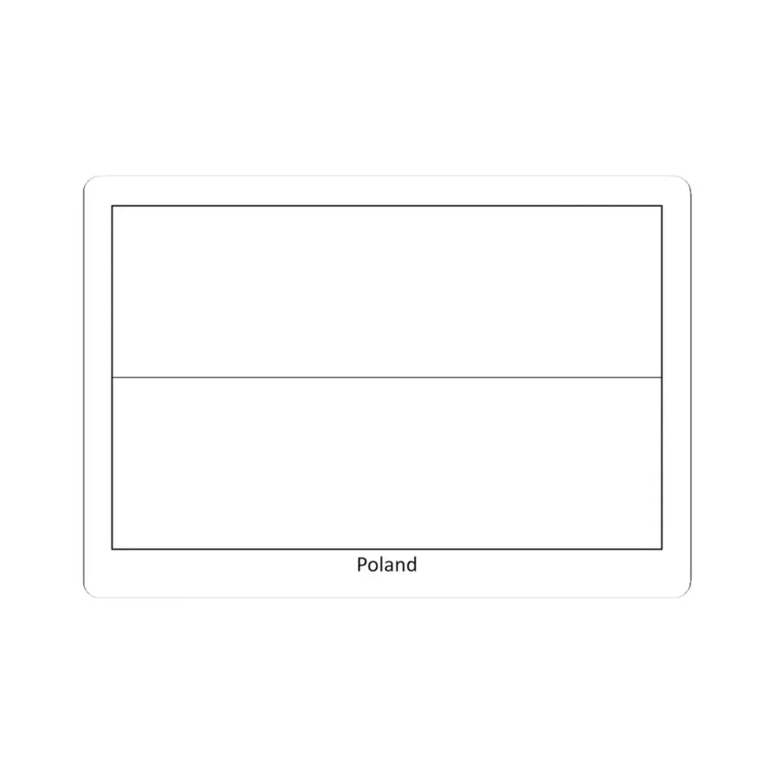 Flag of Poland colouring page (Poland) STICKER Vinyl Kiss-Cut Decal 3 Inch White - The Sticker Space