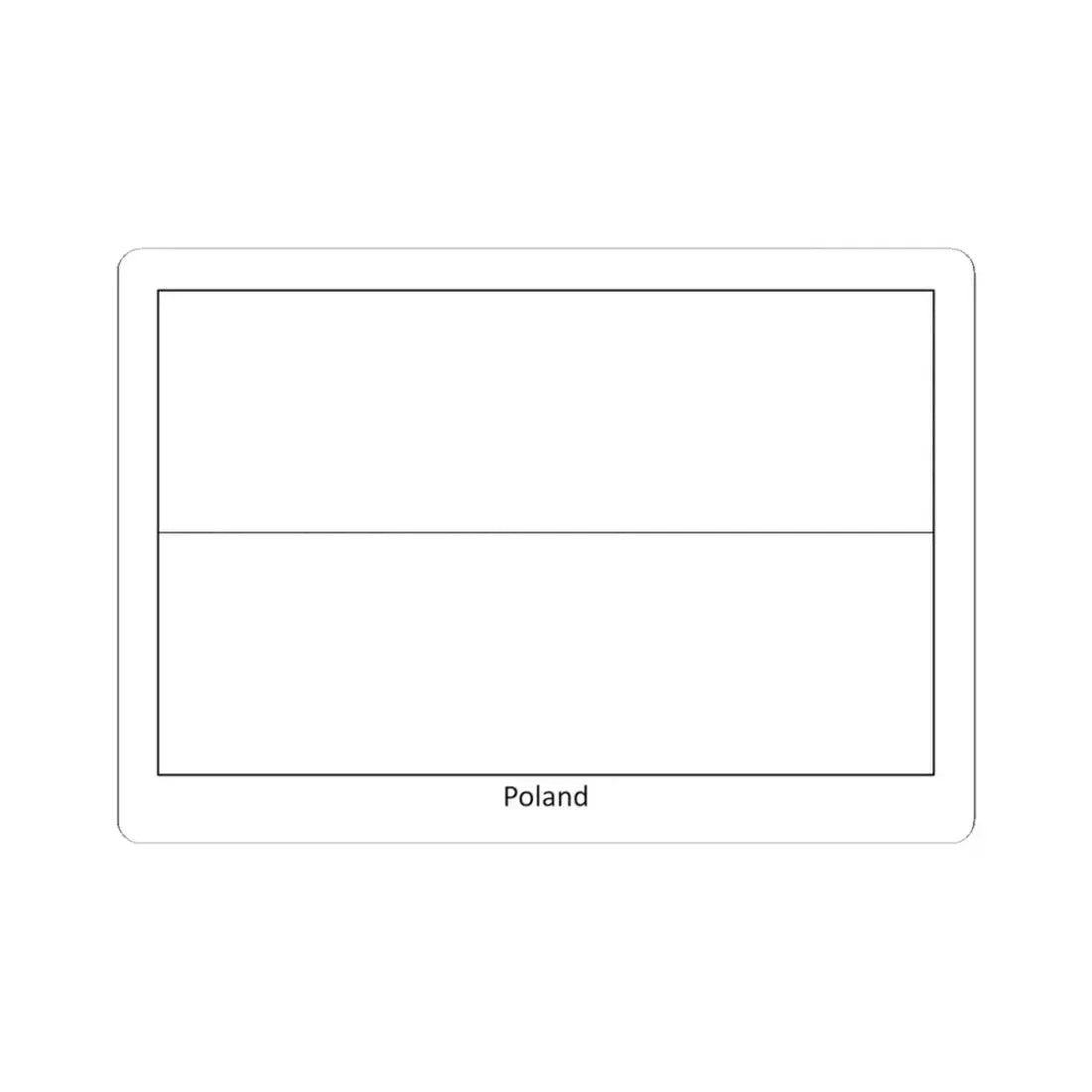 Flag of Poland colouring page (Poland) STICKER Vinyl Kiss-Cut Decal 4 Inch White - The Sticker Space
