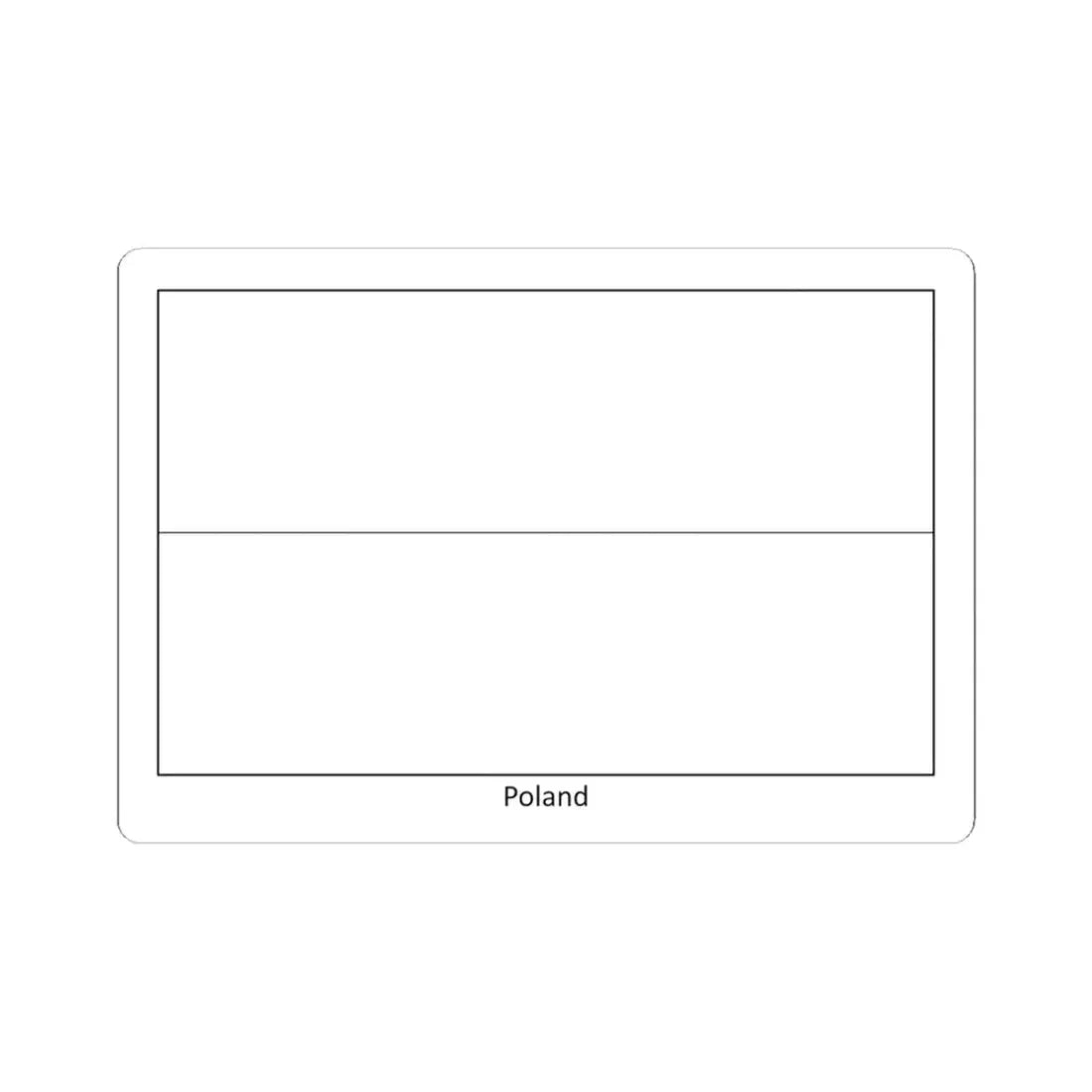 Flag of Poland colouring page (Poland) STICKER Vinyl Kiss-Cut Decal 6 Inch White - The Sticker Space