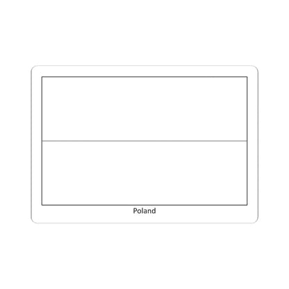 Flag of Poland colouring page (Poland) STICKER Vinyl Kiss-Cut Decal 6 Inch White - The Sticker Space