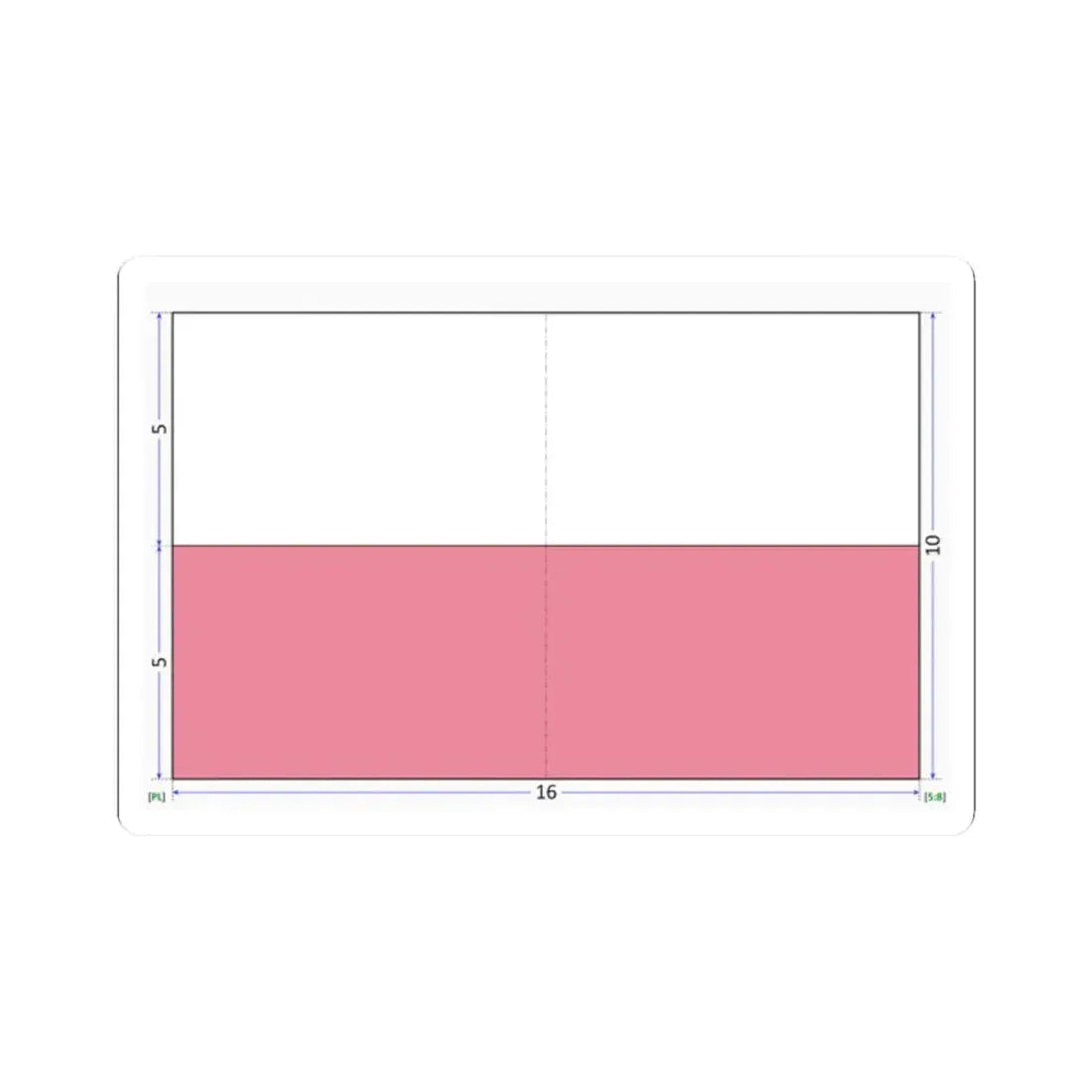 Flag of Poland construction sheet (Poland) STICKER Vinyl Kiss-Cut Decal 2 Inch White - The Sticker Space
