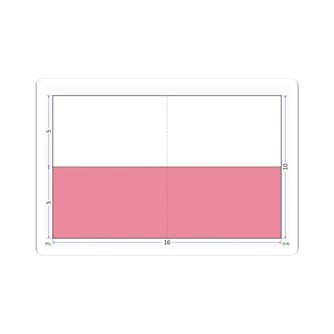 Flag of Poland construction sheet (Poland) STICKER Vinyl Kiss-Cut Decal 3 Inch White - The Sticker Space