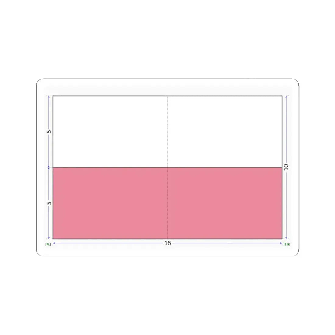 Flag of Poland construction sheet (Poland) STICKER Vinyl Kiss-Cut Decal 4 Inch White - The Sticker Space
