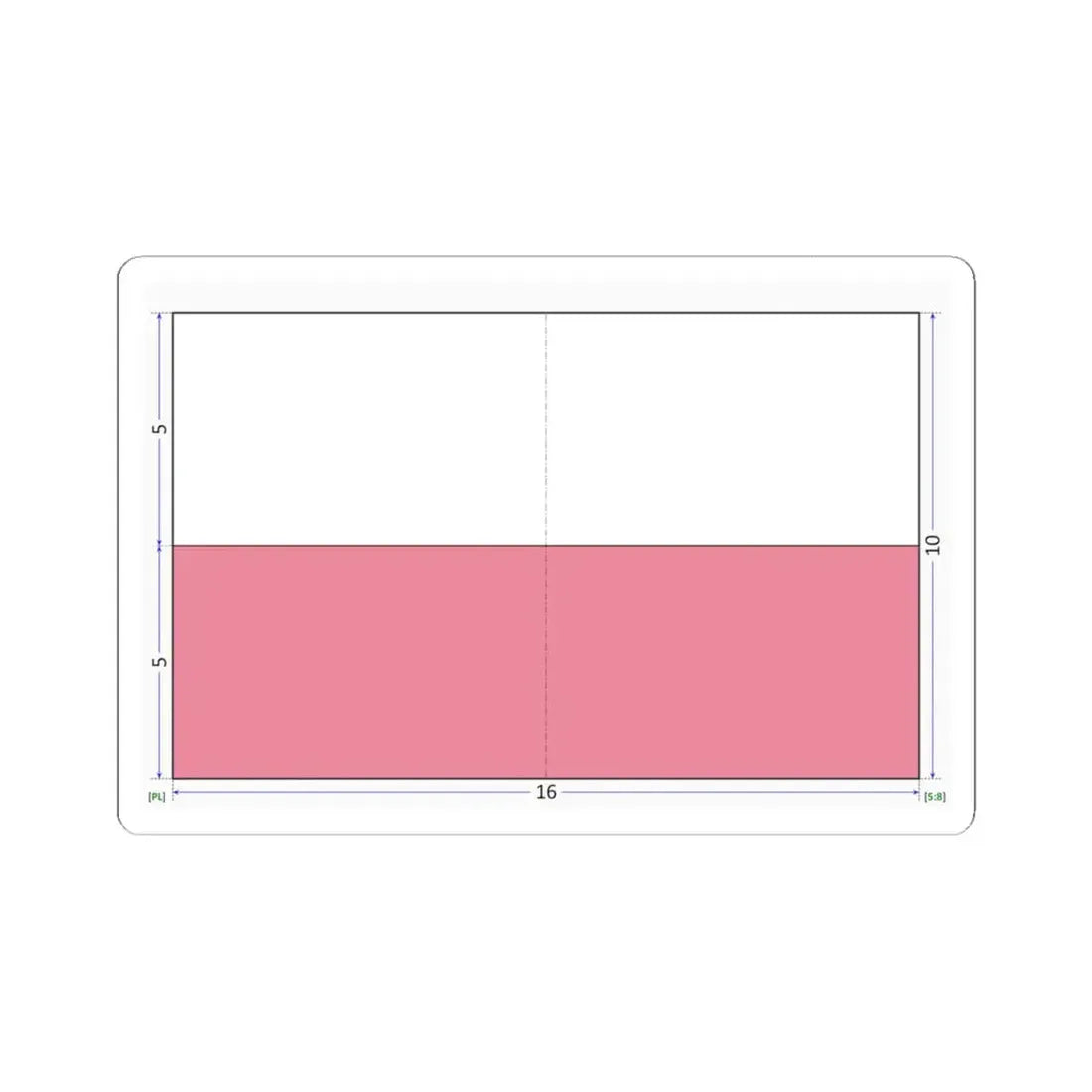 Flag of Poland construction sheet (Poland) STICKER Vinyl Kiss-Cut Decal 6 Inch White - The Sticker Space