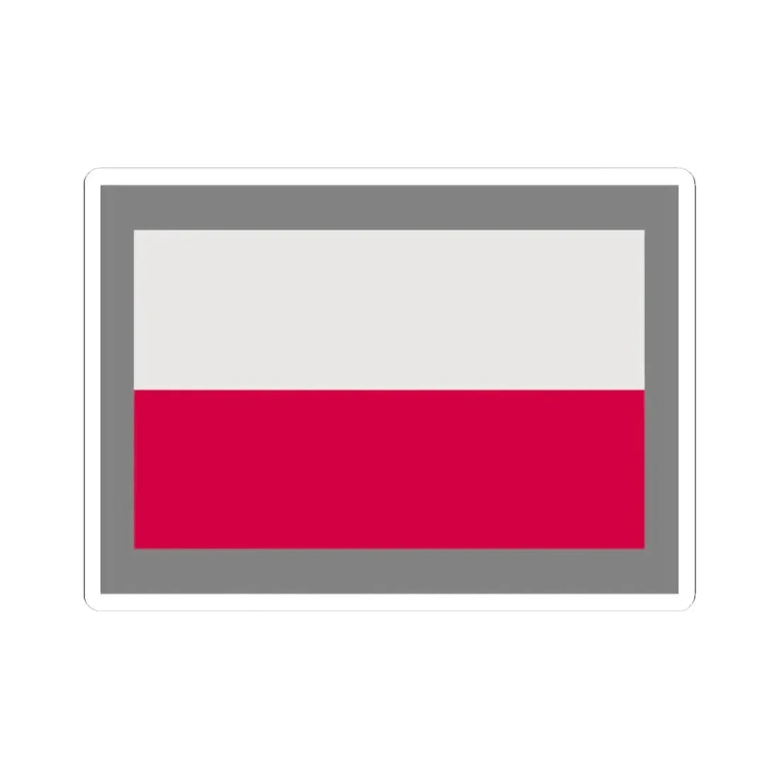 Flag of Poland-grey bg (Poland) STICKER Vinyl Kiss-Cut Decal 2 Inch White - The Sticker Space