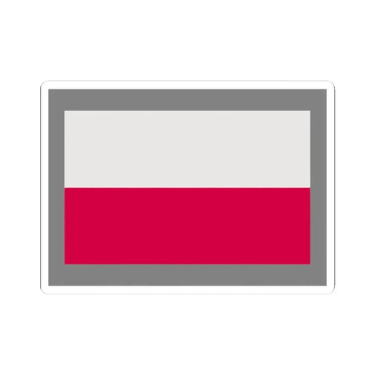 Flag of Poland-grey bg (Poland) STICKER Vinyl Kiss-Cut Decal 2 Inch White - The Sticker Space