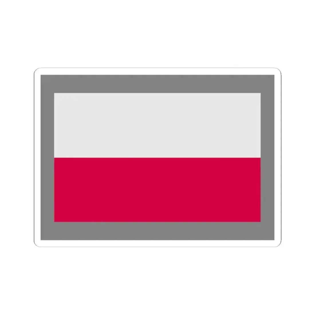 Flag of Poland-grey bg (Poland) STICKER Vinyl Kiss-Cut Decal 3 Inch White - The Sticker Space