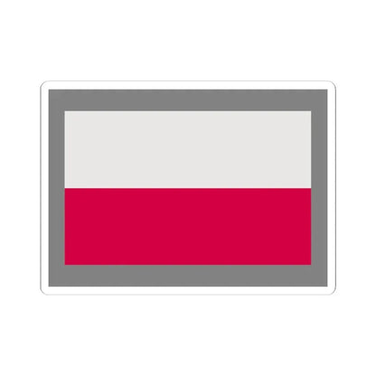 Flag of Poland-grey bg (Poland) STICKER Vinyl Kiss-Cut Decal 3 Inch White - The Sticker Space