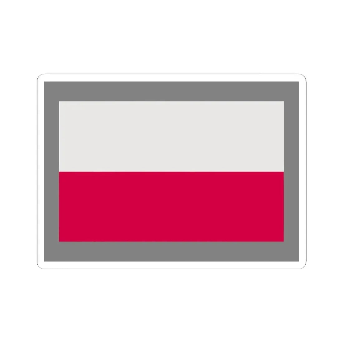 Flag of Poland-grey bg (Poland) STICKER Vinyl Kiss-Cut Decal 4 Inch White - The Sticker Space