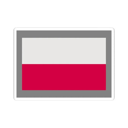 Flag of Poland-grey bg (Poland) STICKER Vinyl Kiss-Cut Decal 4 Inch White - The Sticker Space