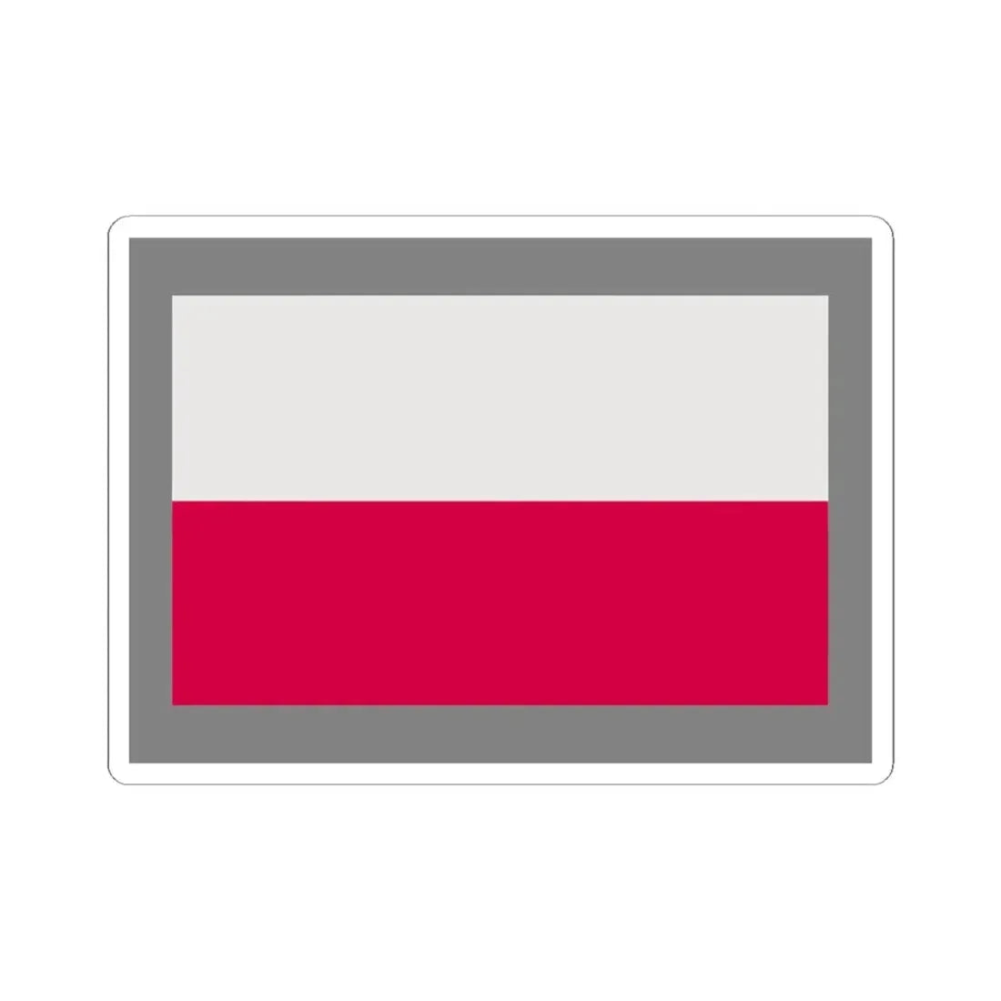 Flag of Poland-grey bg (Poland) STICKER Vinyl Kiss-Cut Decal 6 Inch White - The Sticker Space