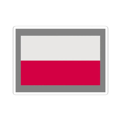 Flag of Poland-grey bg (Poland) STICKER Vinyl Kiss-Cut Decal 6 Inch White - The Sticker Space