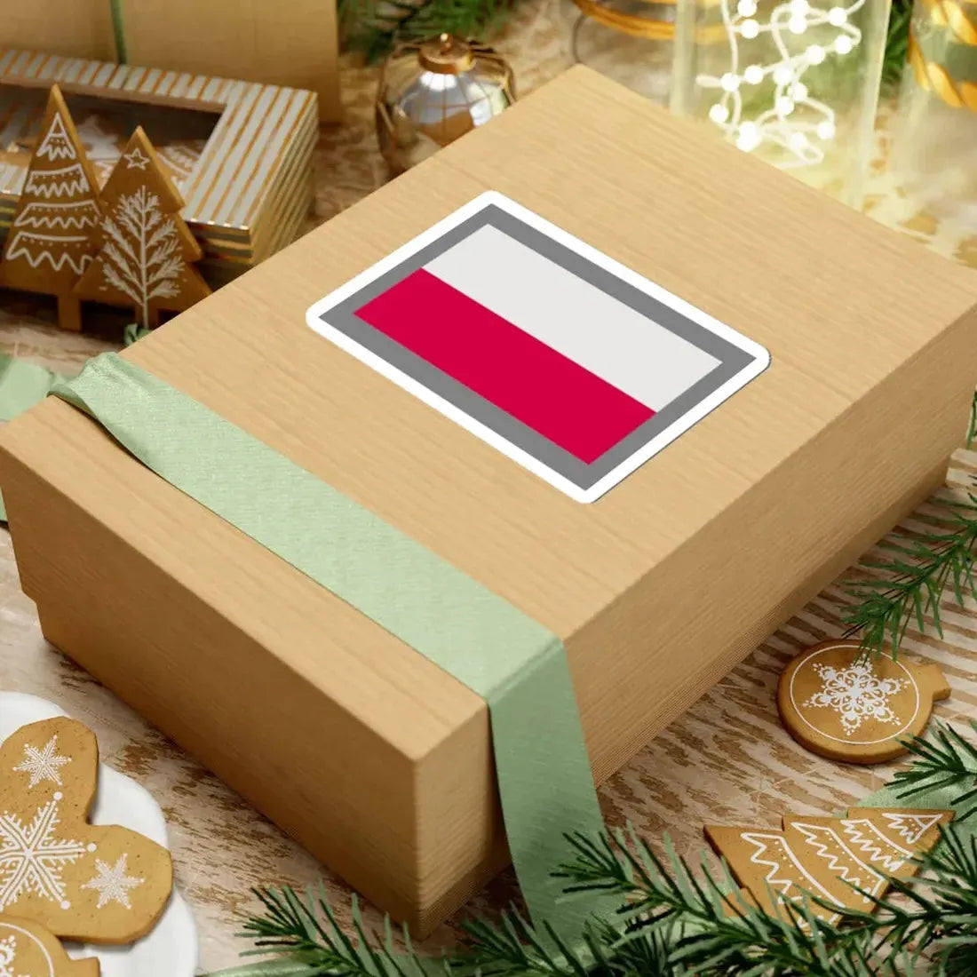 Flag of Poland-grey bg (Poland) STICKER Vinyl Kiss-Cut Decal - The Sticker Space