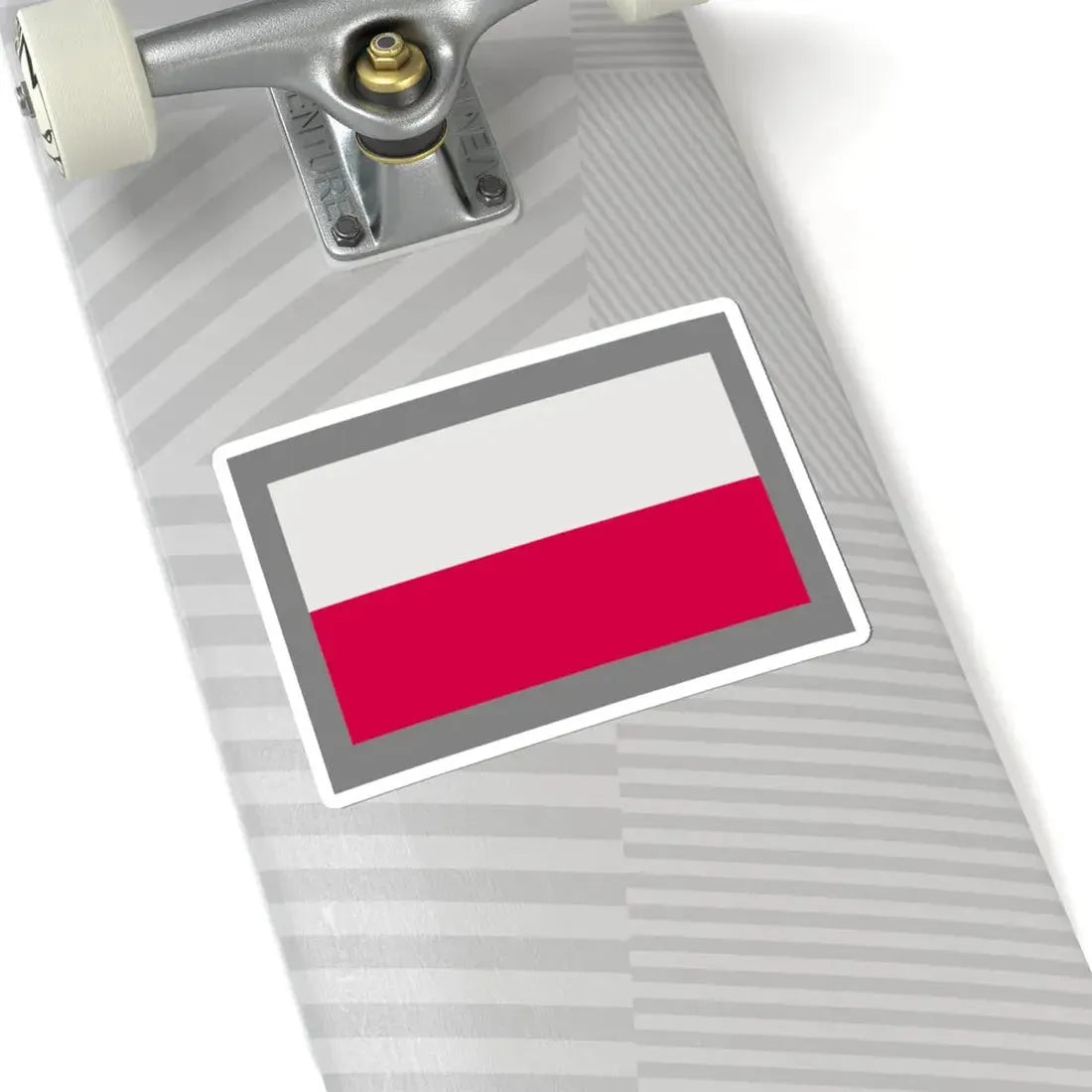 Flag of Poland-grey bg (Poland) STICKER Vinyl Kiss-Cut Decal - The Sticker Space