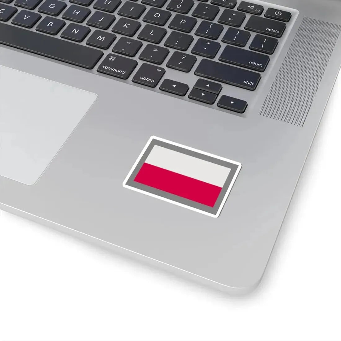 Flag of Poland-grey bg (Poland) STICKER Vinyl Kiss-Cut Decal - The Sticker Space