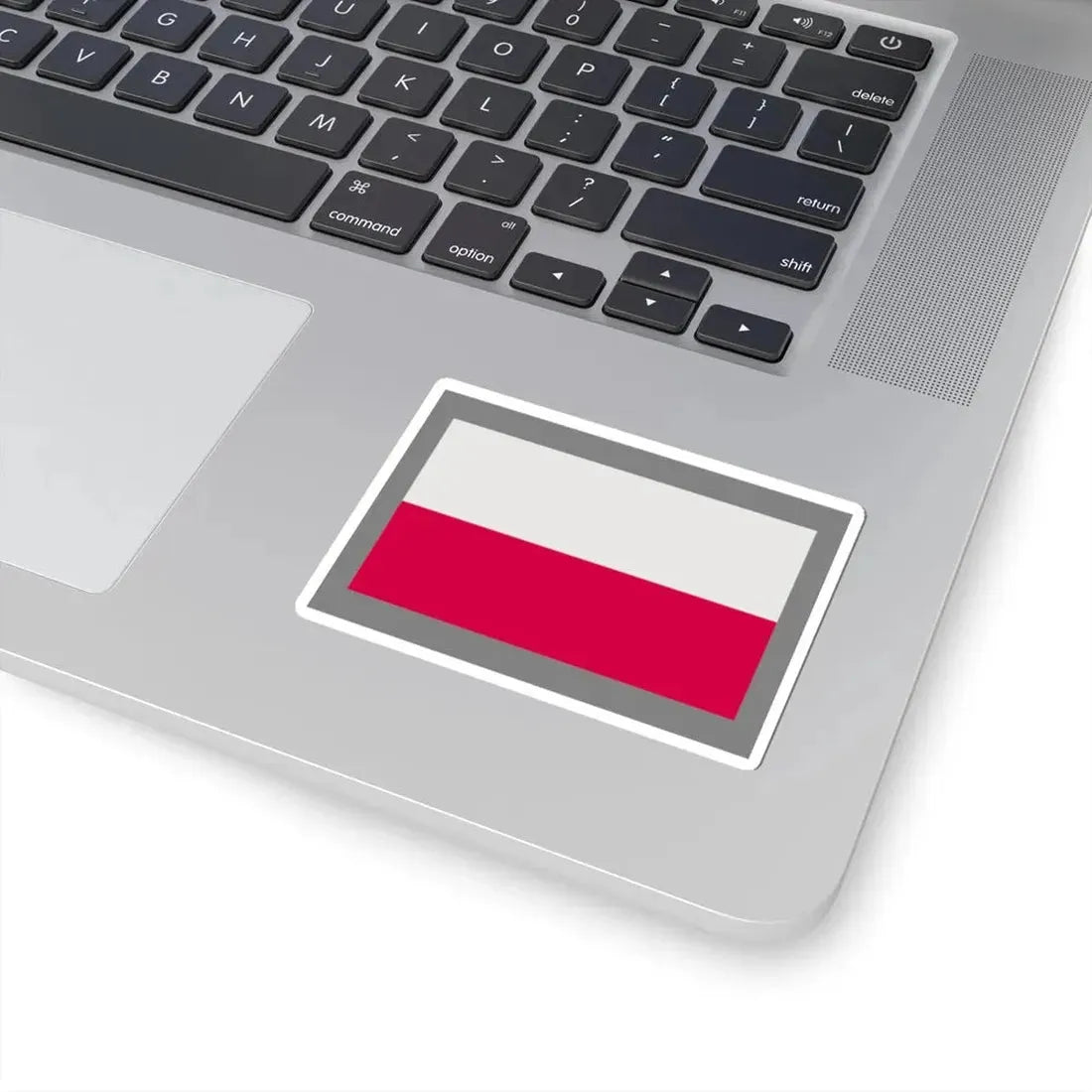Flag of Poland-grey bg (Poland) STICKER Vinyl Kiss-Cut Decal - The Sticker Space