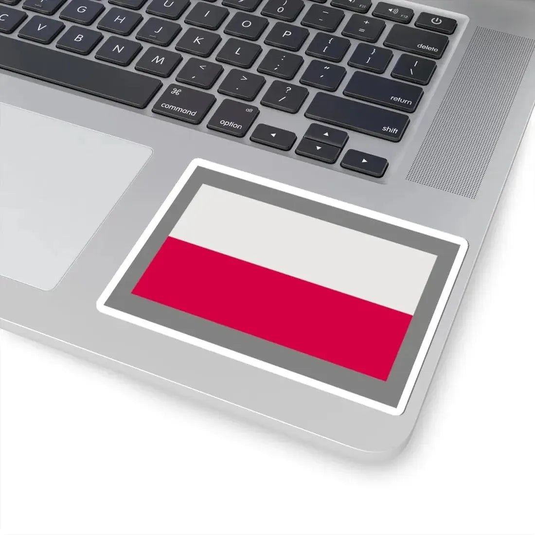 Flag of Poland-grey bg (Poland) STICKER Vinyl Kiss-Cut Decal - The Sticker Space