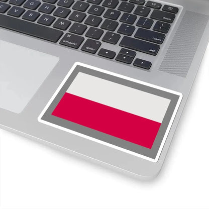 Flag of Poland-grey bg (Poland) STICKER Vinyl Kiss-Cut Decal - The Sticker Space
