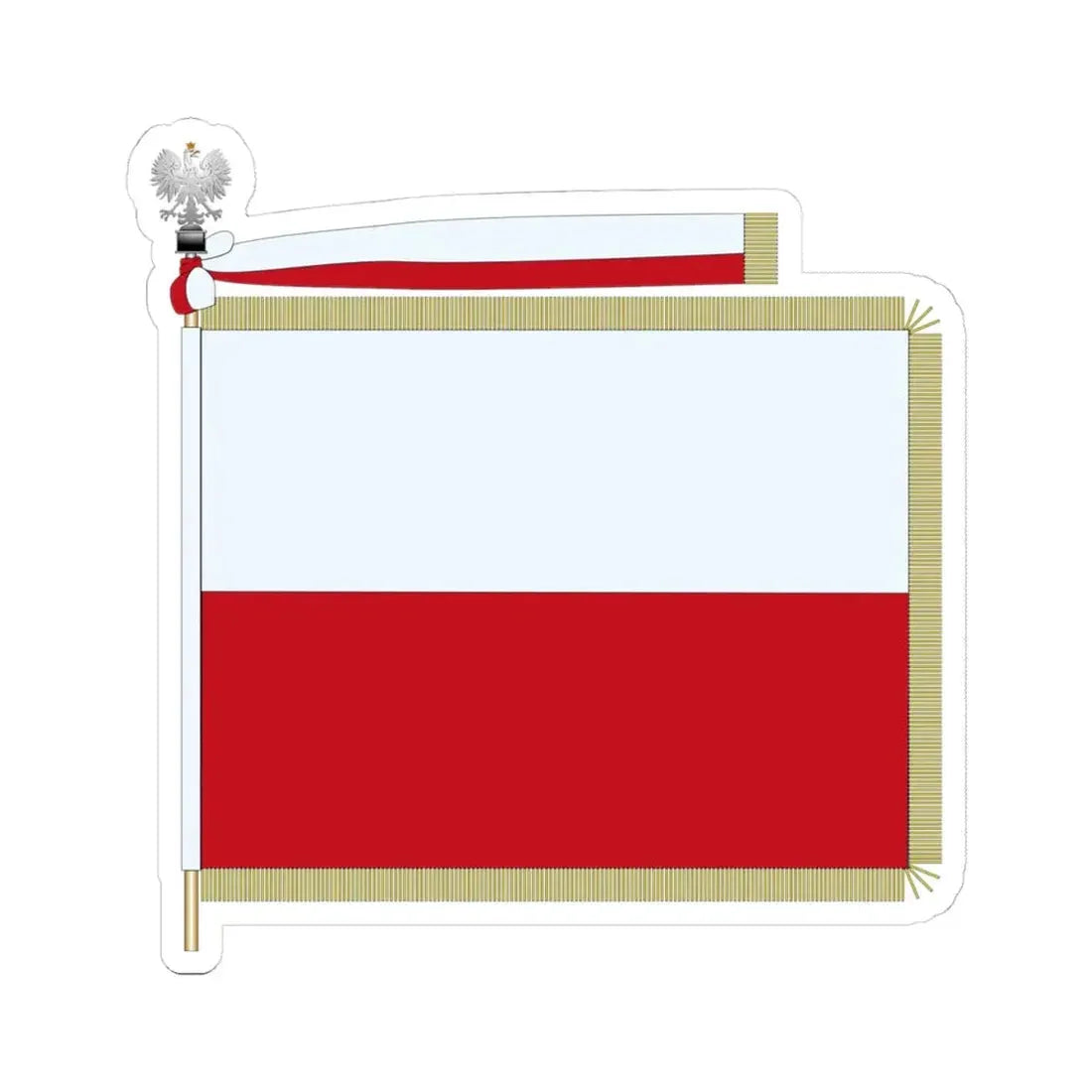 Flag of Poland parade (Poland) STICKER Vinyl Kiss-Cut Decal 4 Inch White - The Sticker Space