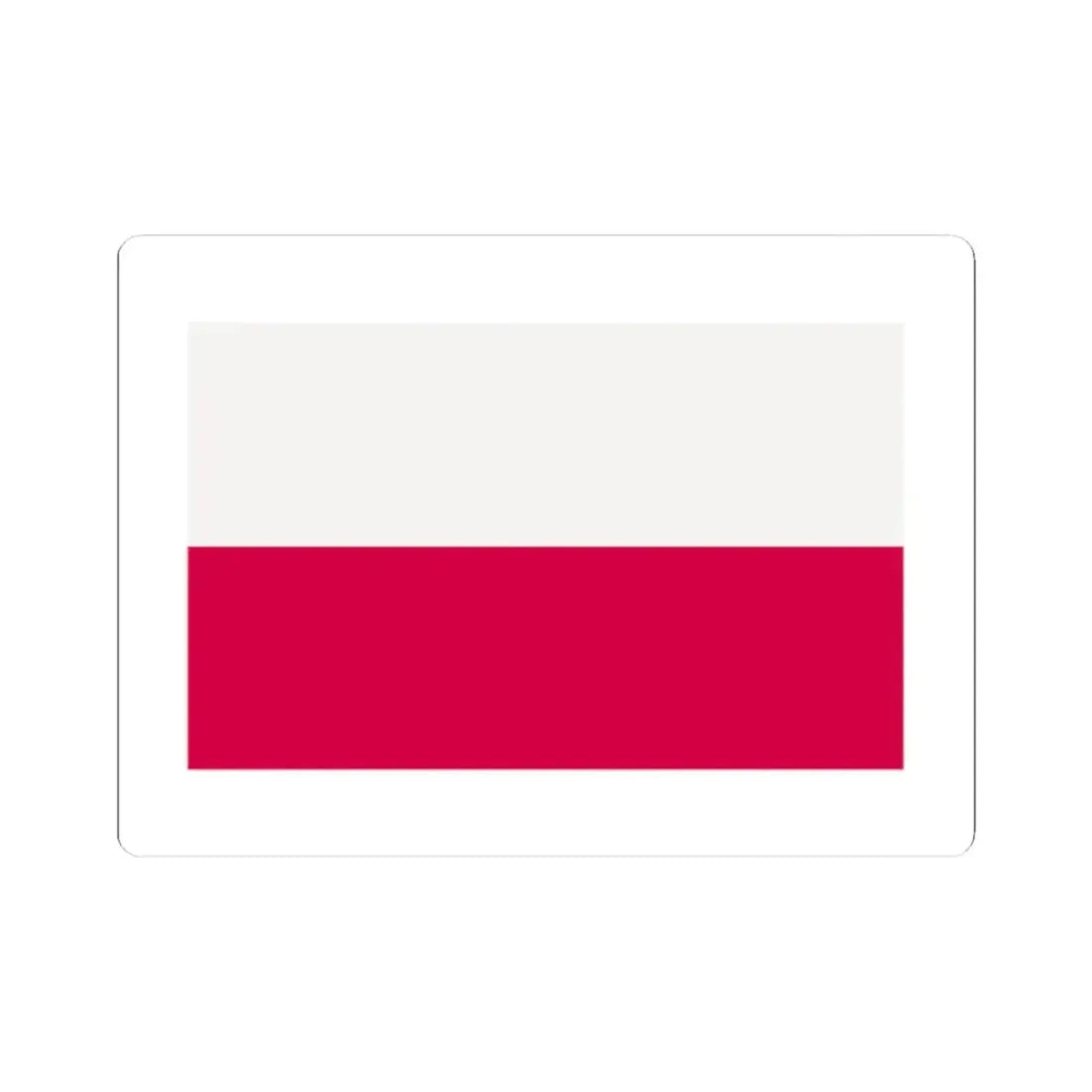 Flag of Poland-white bg (Poland) STICKER Vinyl Kiss-Cut Decal 2 Inch White - The Sticker Space