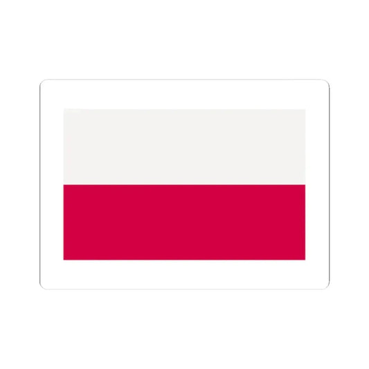Flag of Poland-white bg (Poland) STICKER Vinyl Kiss-Cut Decal 2 Inch White - The Sticker Space
