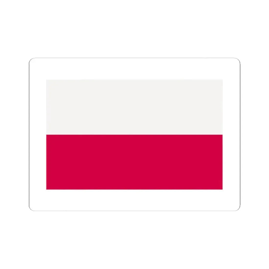 Flag of Poland-white bg (Poland) STICKER Vinyl Kiss-Cut Decal 3 Inch White - The Sticker Space
