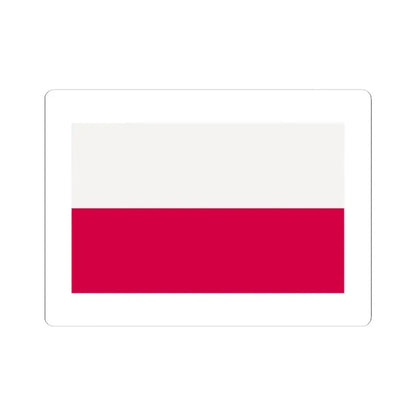 Flag of Poland-white bg (Poland) STICKER Vinyl Kiss-Cut Decal 3 Inch White - The Sticker Space